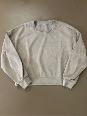 Lululemon Softstreme Perfectly Oversized Cropped Crew 8 Riverstone Pullover